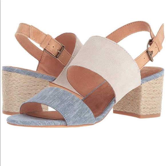 Toms Poppy Birch Suede Blue Slingback Sandal - Picture 3 of 8